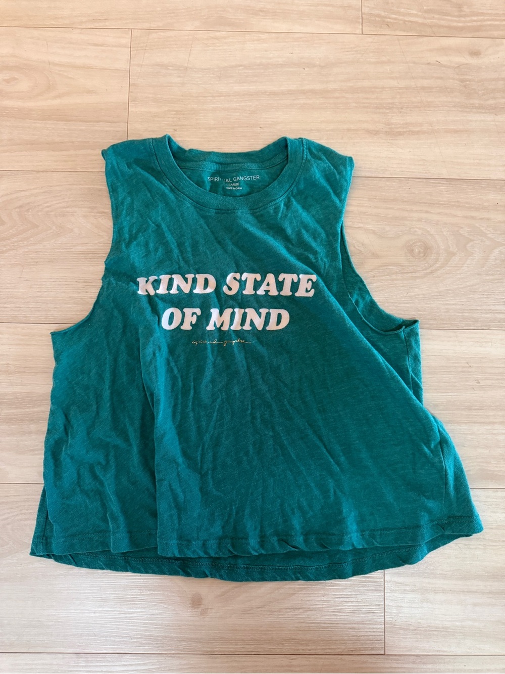 Spiritual Gangster Teal Graphic Muscle Tank "Kind State of Mind"